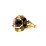 Flower Power - Vintage 14K Gold Natural Ruby Cabochon Flower Ring (VR884)