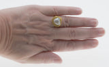 Nature's Luxury - Vintage Italian 18K Gold Mabé Pearl Textured Ring (VR885)