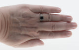Edwardian Revival - Estate Sterling Silver Natural Black Agate Filigree Ring (ER451)