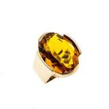 Santorini Sunset - Vintage Retro 14K Gold Citrine Modernistic Ring (VR886)