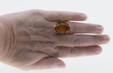 Santorini Sunset - Vintage Retro 14K Gold Citrine Modernistic Ring (VR886)