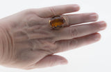 Santorini Sunset - Vintage Retro 14K Gold Citrine Modernistic Ring (VR886)