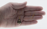 Victorian Revival - Vintage Gold plated Crystal Rhinestone Black Enamel  'Fleur De Lis' Faberge Style Egg Pendant & 14K Gold Fill chain (VP304)