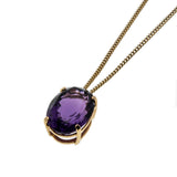 Purple Rain - Vintage 14K Gold Natural Amethyst Pendant & Chain (VP202)