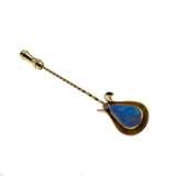 Peacock's Pride - Vintage 14K Gold Natural Australian Opal & Diamond Pin Brooch (VBR238)