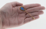 Peacock's Pride - Vintage 14K Gold Natural Australian Opal & Diamond Pin Brooch (VBR238)