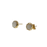 Reserve For Client: Opalescent Must Haves - Vintage 10K Gold Natural Opal Stud Earrings (VE536)