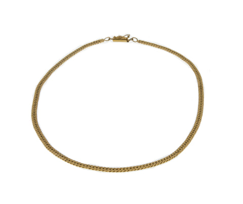 Golden Adornment - Vintage 10K Gold Herringbone Necklace (VN179)