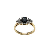 Indigo Sky - Vintage English 9K Gold Natural Sapphire & Diamond Ring (VR1123)
