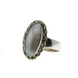 Lustrous Jewel - Vintage Sterling Silver Mabe Pearl Ring (VR889)