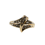 Artistic Elegance - Vintage 10K Gold Channel Set Natural Diamond Ring (VR1124)