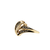Artistic Elegance - Vintage 10K Gold Channel Set Natural Diamond Ring (VR1124)