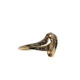Artistic Elegance - Vintage 10K Gold Channel Set Natural Diamond Ring (VR1124)