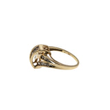 Artistic Elegance - Vintage 10K Gold Channel Set Natural Diamond Ring (VR1124)