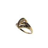 Artistic Elegance - Vintage 10K Gold Channel Set Natural Diamond Ring (VR1124)