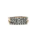 Stairway To Heaven - Vintage Retro 14K Gold Natural Diamond Engagement & Wedding Ring Set (VR1125)