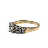 Stairway To Heaven - Vintage Retro 14K Gold Natural Diamond Engagement & Wedding Ring Set (VR1125)