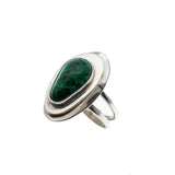 Oasis - Vintage Sterling Silver Malachite Ring (VR890)