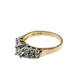 Stairway To Heaven - Vintage Retro 14K Gold Natural Diamond Engagement & Wedding Ring Set (VR1125)