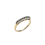 Stairway To Heaven - Vintage Retro 14K Gold Natural Diamond Engagement & Wedding Ring Set (VR1125)