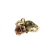 A Rose For You - Vintage Signed 'CCO Coleman Black Hills Gold Company' 10K Rose Gold & Yellow Gold Flower Ring (VR891)