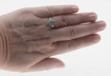 Marquise Radiance - Art Deco 14K White Gold Natural Diamond Engraved Cluster Ring (ADR297)