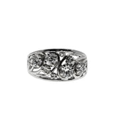 Shimmering Sea - Vintage 18K White Gold Natural Traditional Cut Diamond Bespoke Ring (VR1126)