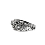 Shimmering Sea - Vintage 18K White Gold Natural Traditional Cut Diamond Bespoke Ring (VR1126)