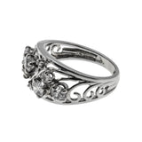 Shimmering Sea - Vintage 18K White Gold Natural Traditional Cut Diamond Bespoke Ring (VR1126)