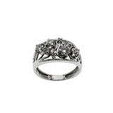 Shimmering Sea - Vintage 18K White Gold Natural Traditional Cut Diamond Bespoke Ring (VR1126)