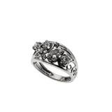 Shimmering Sea - Vintage 18K White Gold Natural Traditional Cut Diamond Bespoke Ring (VR1126)