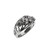 Shimmering Sea - Vintage 18K White Gold Natural Traditional Cut Diamond Bespoke Ring (VR1126)