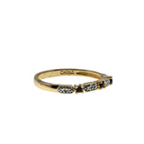 Indigo & A Touch Of Sparkle - Vintage Gold Plate Over Sterling Silver Natural Sapphire & Diamond Band Ring (VR1127)