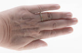 Everglade & A Touch of Sparkle - Vintage Gold Plate Over Sterling Silver Natural Emerald & Diamond Band Ring (VR1128)