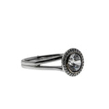 Brilliant Halo - Vintage Rhodium Plated Sterling Silver Cubic Zirconia Cluster Ring (VR1130)