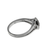 Brilliant Halo - Vintage Rhodium Plated Sterling Silver Cubic Zirconia Cluster Ring (VR1130)