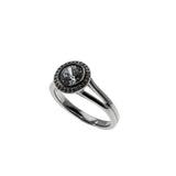 Brilliant Halo - Vintage Rhodium Plated Sterling Silver Cubic Zirconia Cluster Ring (VR1130)