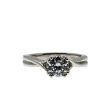 Brilliant Solitaire - Vintage Rhodium Sterling Silver Cubic Zirconia Engagement Ring (VR1131)
