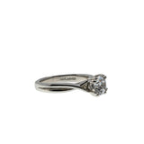 Brilliant Solitaire - Vintage Rhodium Sterling Silver Cubic Zirconia Engagement Ring (VR1131)