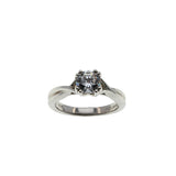 Brilliant Solitaire - Vintage Rhodium Sterling Silver Cubic Zirconia Engagement Ring (VR1131)