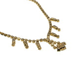 Rays Of Green - Vintage Signed 'Continental' Gold Plated Crystal Rhinestone Necklace (VN266)