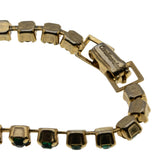 Rays Of Green - Vintage Signed 'Continental' Gold Plated Crystal Rhinestone Necklace (VN266)