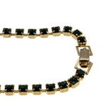 Rays Of Green - Vintage Signed 'Continental' Gold Plated Crystal Rhinestone Necklace (VN266)