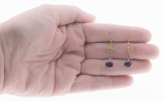 Color Change Adornments - Victorian English 9K Gold Alexandrite Dangly Earrings (VICE048)