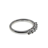 Five Stone Classic - Vintage Rhodium Plated Sterling Silver Cubic Zirconia Band Ring (VR1133)