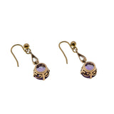 Color Change Adornments - Vintage English 9K Gold Alexandrite Dangly Earrings (VICE048)