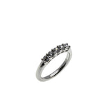 Five Stone Classic - Vintage Rhodium Plated Sterling Silver Cubic Zirconia Band Ring (VR1133)