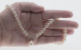Girl With The Pearl Necklace - Vintage 10K Gold Cultured Pearl & Natural Diamond Bow Necklace (VN267)