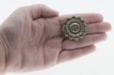 Hidden Secret - Victorian English Sterling Silver Engraved Repoussé Locket Brooch (VICBR027)