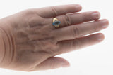 Swiss Blue - Vintage 10K Gold Natural Blue Topaz & Diamond Ring (VR1134)